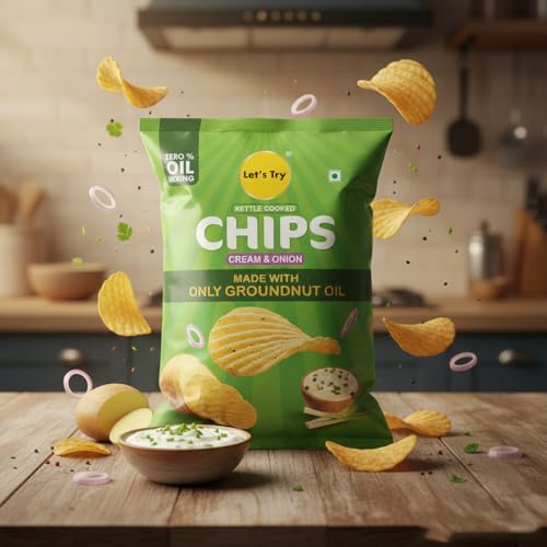 Image of Let's Try Cream & Onion Chips 41g