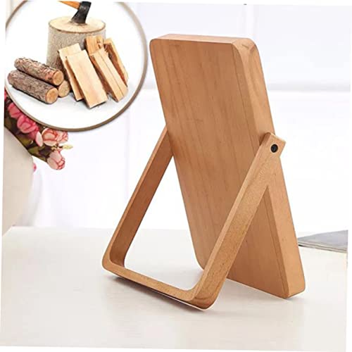 Espejo de Maquillaje Plegable de Madera con Luz Relleno Cuadrado miniatura 6