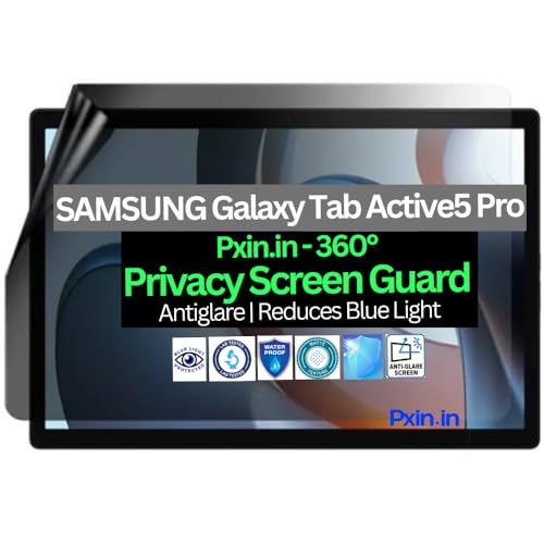 Image of Pxin Tablet Privacy Screen Guard compatible with SAMSUNG Galaxy Tab Active5 Pro | Anti Glare | Reduces blue light | 360 degree anti-spy | Eye Protection