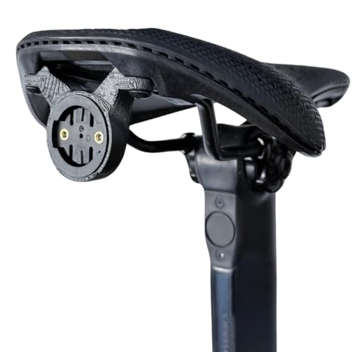 Pedal Perfect Designs Bicycle Saddle Mount Intended for Garmin Varia, fits Specialized, Pinarello, and Sella Italia Saddles, Carbon Fiber, 3 Size Options, Black (Standard), Made in USA.