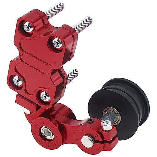 Ajusteur de chaîne moto en aluminium Windance avec rouleau rouge