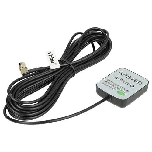 vhbw GPS Antenne für Navi mit SMA-Anschluss - Magnetfuß, 5 m, Schwarz