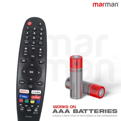 Image of marman Compatible with Compaq Tv Remote Control Original Suitable for HUEQ X Series 32 43 50 55 Inch Ultra HD Full HD Televison Without Voice Command and Google Assistant - No Pairing Required