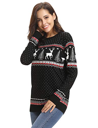Image of Totatuit Womens Oversized Sweaters Casual Long Sleeve Crewneck Striped Knit Pullover Tops Cute 2025 Fall Sweaters