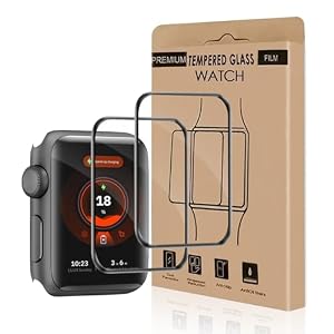 Carantee Schutzfolie für Panzerglas für Apple Watch Series 4/5/6/se/se2 (44mm), 2 Stück Anti-Bläschen Schutzglas, Sensitive Touch, Kratzfest, Hoch Definition Apple Watch 44mm Displayschutzfolie
