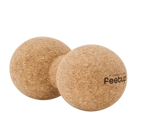 Image of FeetUp - Peanut Massage Ball, Double Massage Ball for Neck, Back, and Legs; Ideal for Muscle Massage, Trigger Points, Yoga Therapy; Pure Cork Balls for Deep Massage