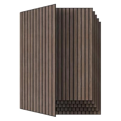UMIACOUSTICS 6 Packs Acoustic Wall Panel,47.2 x 23.6 Inches Decorative Sound Panel for Echo Reverb Treatment,Deep Walnut