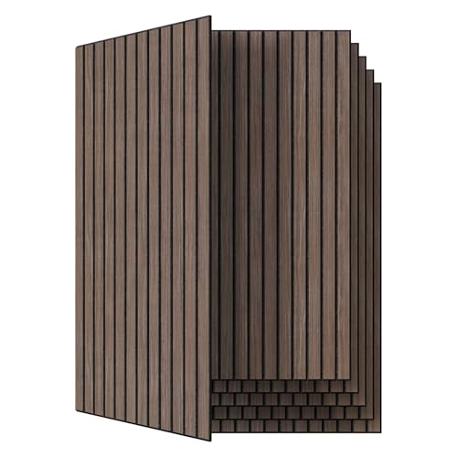 UMIACOUSTICS 6 Packs Acoustic Wall Panel,47.2 x 23.6 Inches Decorative Sound Panel for Echo Reverb Treatment,Deep Walnut