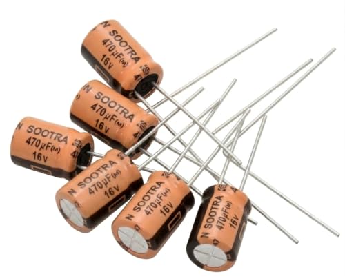Image of Fixed Aluminum Radial Electrolytic Capacitors 470UF 16V - Pack of - 5