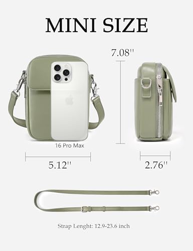 Image of Yarnic Small Crossbody Bag, Vegan Leather Cell Phone Purse for Women, Vintage Wallet Bag with Card Slots