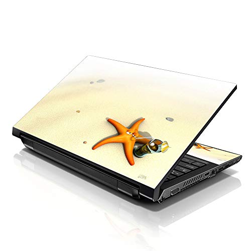 Image of LSS 17 17.3 Inches Laptop Notebook Skin Sticker with 2 Wrist Pads - Reusable Cover Protector Vinyl Sticker Cover Decal Fits 17 inch - 19 inch HP Asus Acer Samsung - Star Fish Pattern
