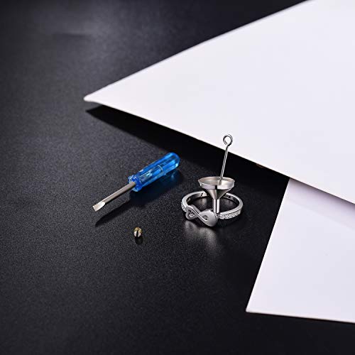 Fookduoduo Infinity Cremation Ring for Ashes - 925 Sterling Silver Cremation Urn Jewelry I Carry You with me Memorial Keepsake Locket Rings for Human/Pet Ash 6