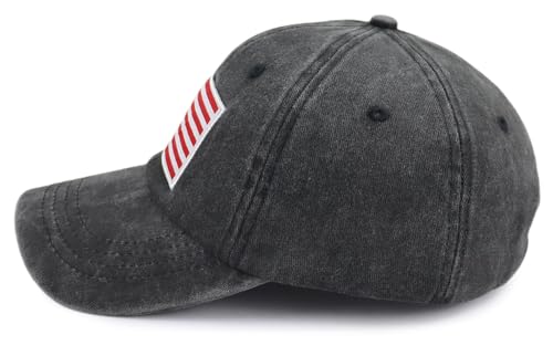 Image of American Flag Hat for Men Women, Funny Adjustable Cotton Baseball Cap