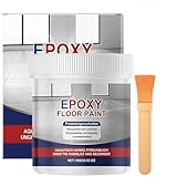 100G High-Gloss Marble Effect Epoxy Floor Paint,Fast-Drying Waterproof Epoxy Resin Kit,Long-Lasting Grey Pa/int for Concrete & Garage Floors,Indoor & Outdoor Epo/xy Floor Paint with Anti-Slip Finish