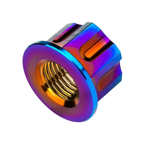 Image of Titanium M6 M8 M10 M12 M14 M16 Flange Bolt Nut Bicycle Motorcycle Rear Axle Car Modification Accessories Pack of 6 (M12 Pitch 1.25mm, Fire Blue)