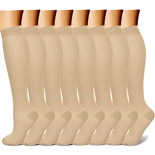Compression Socks (7 Pairs), 15-20 mmhg is BEST Graduated Athletic & Medical for Men & Women, Running, Flight, Travel, Nurses, Pregnant - Boost Performance, Blood Circulation