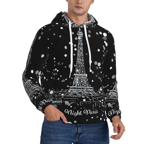 Sweat à capuche homme Tour Eiffel EdWal en polyester avec poche