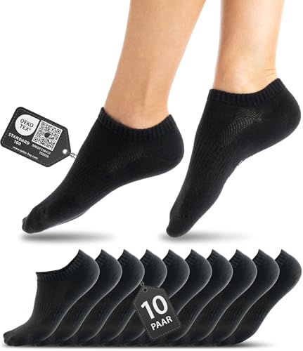 HELDENWERK 10 Paar Premium Sneaker Socken Herren & Damen aus gek&auml;mmter Baumwolle mit Komfortbund ohne dr&uuml;ckende Naht, Kurzsocken Set Unisex Sportsocken