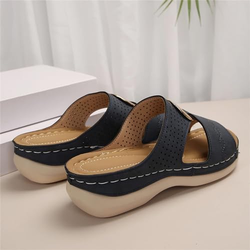 Women Wedges Sandals Casual Hollow Out Open Toe Platform Sandal 2025 Comfortable Breathable Silp On Slippers4