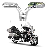 BREDUXSER CNC Aluminium Motorcycle Rearview Mirrors for Harley Touring, Dyna, Softail, Sportster XL883/1200,Tri Glide/Freewheeler, Street Bob/Fat Boy/Iron 883, XG500/XG750 (Chrome)