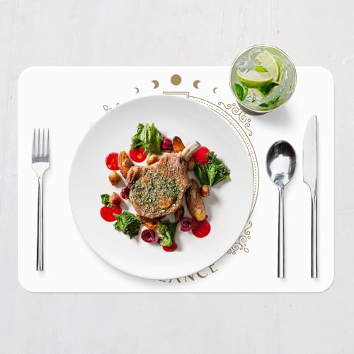 Set de table liège blanc lot de 4 grands napperons 39,5x28,5 cm