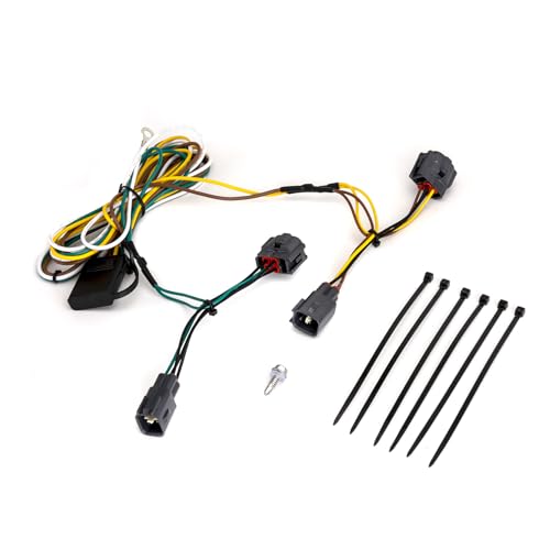 Image of Wsays Trailer Wiring Harness 4-Pin Plug & Play Compatible with Jeep Wrangler TJ 1998-2006