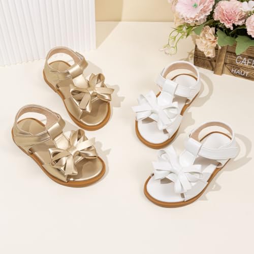 Image of Toddler Girls Sandals Little Girl Summer Flat Sandal Baby Open Toe Outdoor Beach Holiday Dress Shoes