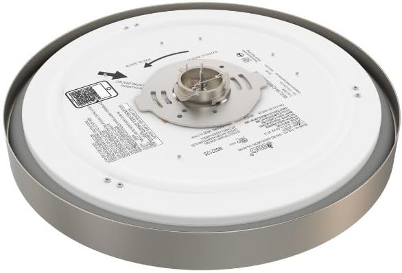 Juno 14 Inch Round LED Flush Mount Ceiling Light, Lacuna Series Low Profile Modern Ceiling Light Fixture, 5-in-1 Switchable White Color Temperature, Dimmable, Brushed Aluminum