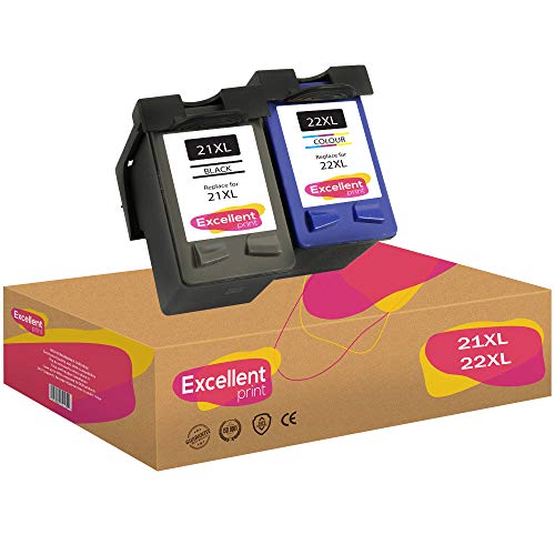 Excellent Print 21XL 22XL Compatible Cartuchos de Tinta para HP Officejet 4300 4315 Deskjet 3920 F4180