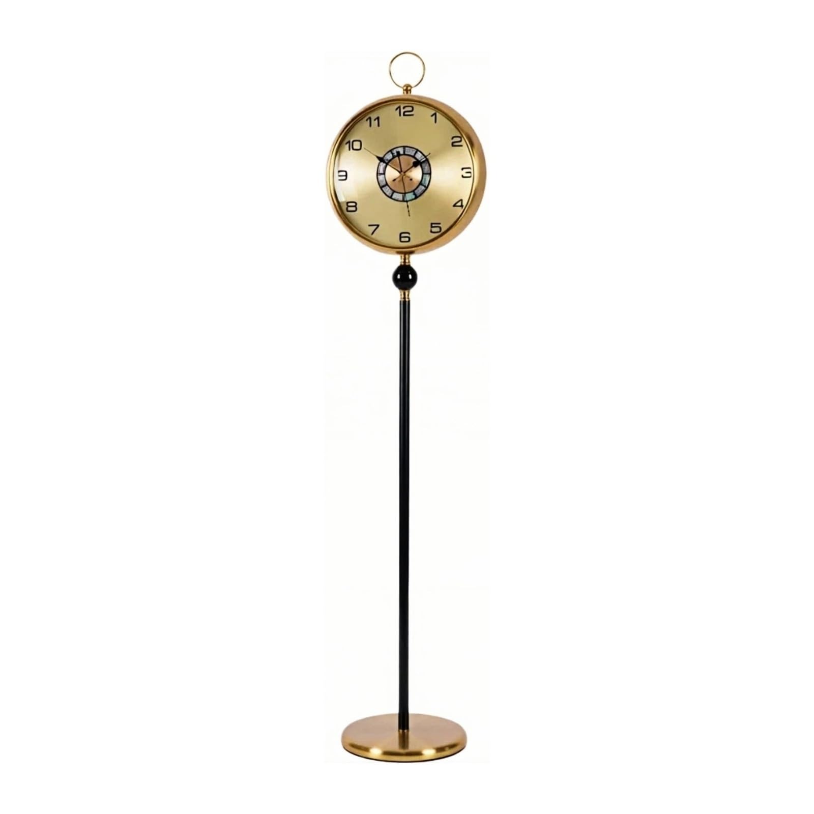 WANGHAI-666 Grandfather Clocks Metal Floor Standing Clock Quartz Silent Operation Movement for Home