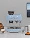 Smeg EGF03 Semi-Automatic Espresso Machine with Built-In Grinder, Dual Thermoblock, 50’s Retro Style – Pastel Blue (120 V)