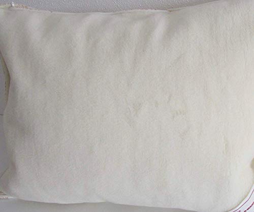 Alpen Lana Almohada Cuerpo Cojín de Pelo Natural Merino Lana + Cachemira En Flor 40 x 60 cm, poliéster, Blanco, 40 x 60
