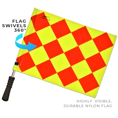 AGORA Pro Line Duo Premium Rotating Soccer Referee Flags - Includes 1 Pair of Aluminum Rods, 2 Sets of Flags, 1 Pair of C-Clips, and Protective Case - Thumbnail 3