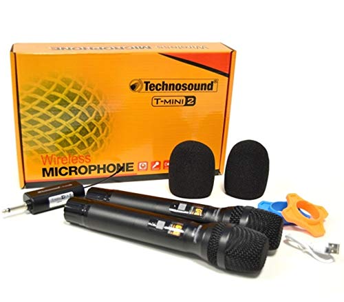 TMINI2 - doppio radiomicrofono uhf palmare multifrequenza portatile con centralina ricevente a batterie con connettore jack da 6,3 mm