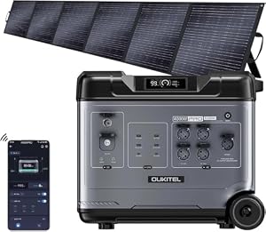 OUKITEL P5000 PRO 5120Wh Notstromaggregat für Haus, 4000W Powerstation mit 1 * 500W Solarpanel, LiFePO4 akku Stromspeicher Notstrom, Solargenerator Stromerzeuger für Camping/Notfälle/Wohnmobil