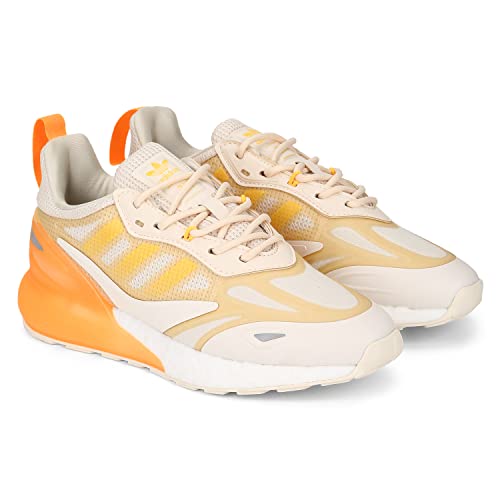 Scarpe sportive adidas ZX 2K Boost 2.0 W, Scarpe da Ginnastica Donna, Wonder White/Orange Tint/Solar Gold, 36 2/3 EU