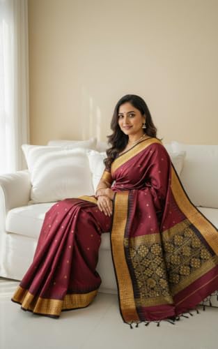 Image of NEW COLLECTION Women's Odisha Handloom Sambalpuri Pata Saree Temple Border Pasapalli Bomkai Buti Boyanika Design Saree Banarasi Soft Papa Silk Simple Ethnic Orissa Sari with Blouse Piece
