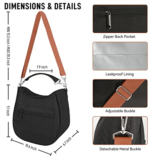 Joymee Lunch Box For Women, Large Insulated Adult Lunch Box, Reusable Leakproof Cooler Tote Bag With Adjustable Shoulder Strap For Work Office Picnic Travel - Black #TOP1