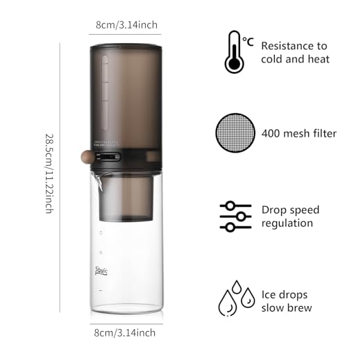 Bincoo Cafeteira Cold Brew, máquina de café gelado, gotejador suave, gotejamento lento e frio, cafet