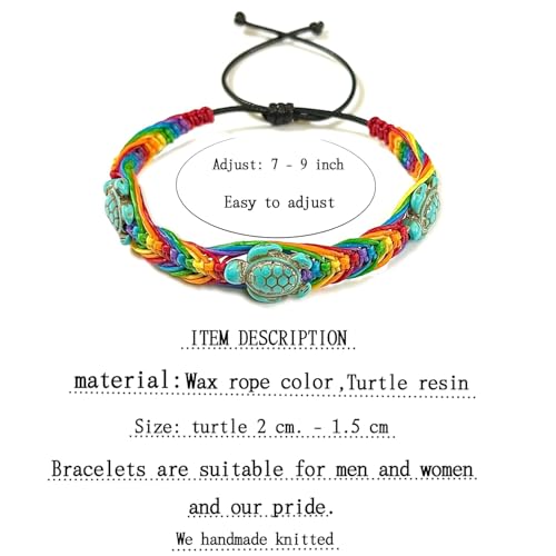 Pulsera trenzada macramé orgullo LGBT para hombre y mujer miniatura 2