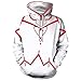 Anime SAO Sword Art Online Cosplay Kirito Yūki Asuna Pull à Capuche, Impression 3D Unisexe Pulls décontractés,Blanc-2,5XL