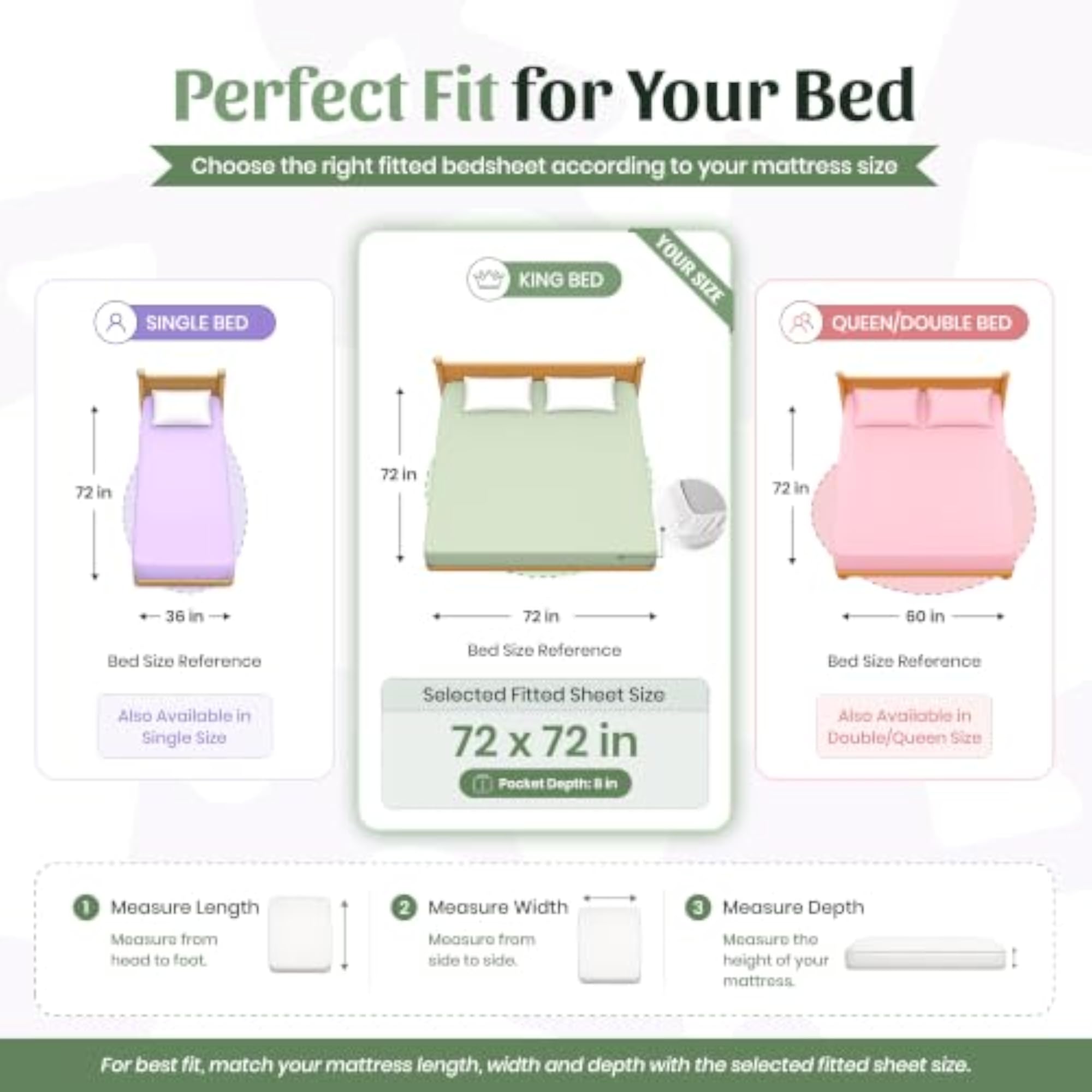 100% Cotton Elastic Fitted Bedsheets King Size