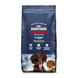 by Amazon - Alimento secco completo per cani adulti ricco di manzo con piselli, 1 Confezione da 5 kg
