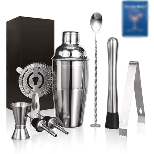 Set de coctelera de acero inoxidable 9 piezas
