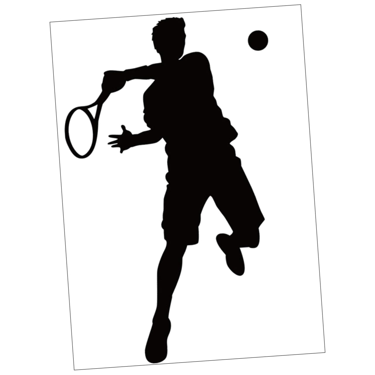 Hemobllo Adhesivo de Pared Autoadhesivo y Extraíble de Pvc con Diseño de Tenista Negro para Ambiente Deportivo en Habitación Infantil o Gimnasio