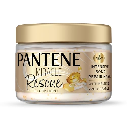 Pantene Miracle Rescue Hair Mask, Intensive Bond Repair with Melting Pro-V Pearls, Melts Away Damage, Builds Bonds, Strengthens Against Damage, Deep Conditioning for Dry Damaged Hair, 10.1 fl oz