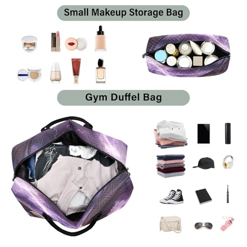 Bird Cloud Large Travel Duffle Bag Weekender Overnight Bags Gym Yoga Bag for Women Men with Toiletry Bag4