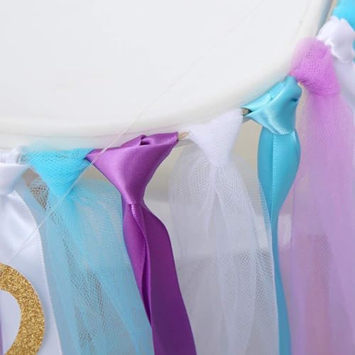 Image of Mermaid HighChair Banner 1st Birthday High Chair Banner Girl Mermaid High Chair Skirt Under The Sea Birthday Party for Girls Boys 1st Birth Party Baby Shower Decorations Highchair Garland