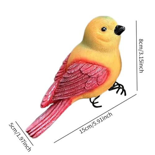 Figurine oiseau avec pot de fleurs en résine, cadeau idéal maison