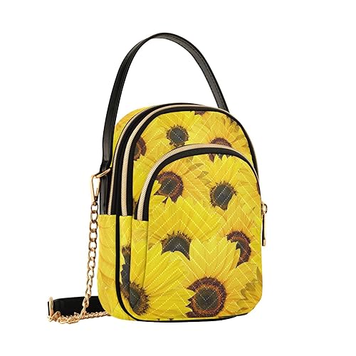 OTVEE Beautiful Yellow Sunflowers Small Crossbody Bag Quilted Handbags for Women Chain Shoulder Bag2